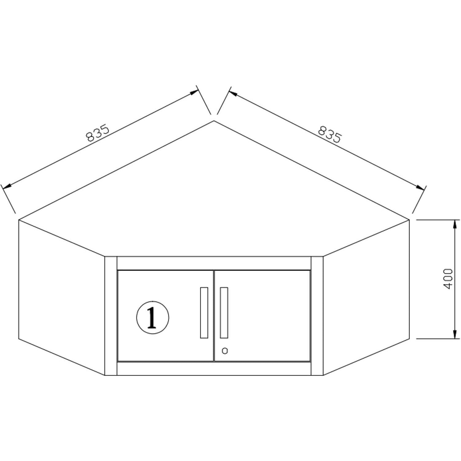 VITO Männerküche - Eckmodul - Werkstatteinrichtungs Set mit Schubladen 5-TLG ca. 83.5 x 83.5 x 200 cm, Garage Werkstatteinrichtung, Werkzeugschrank, Werkbank mit Holzarbeitsplatte - (VIACGC) - Tools.de TP Profishop GmbH