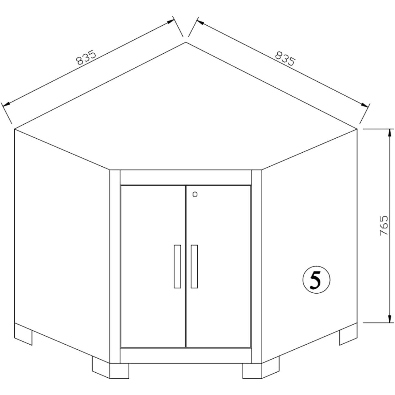 VITO Männerküche - Eckmodul - Werkstatteinrichtungs Set mit Schubladen 5-TLG ca. 83.5 x 83.5 x 200 cm, Garage Werkstatteinrichtung, Werkzeugschrank, Werkbank mit Holzarbeitsplatte - (VIACGC) - Tools.de TP Profishop GmbH