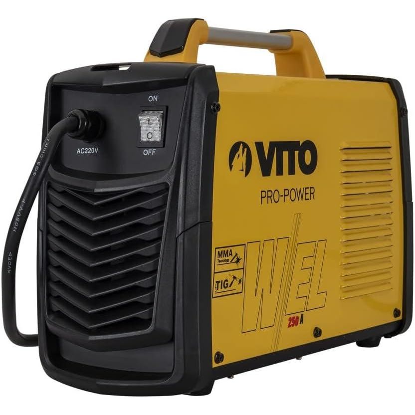 VITO Multischweißgerät LCD-Display Kombischweißgerät IGBT Schweißgerät 20-200A MMA/TIG/WIG - Aluminium Schweißen - Schweißgerät Elektrode - Inverter Schweissgerät - Elektroden Inverter - VII250A - Tools.de TP Profishop GmbH