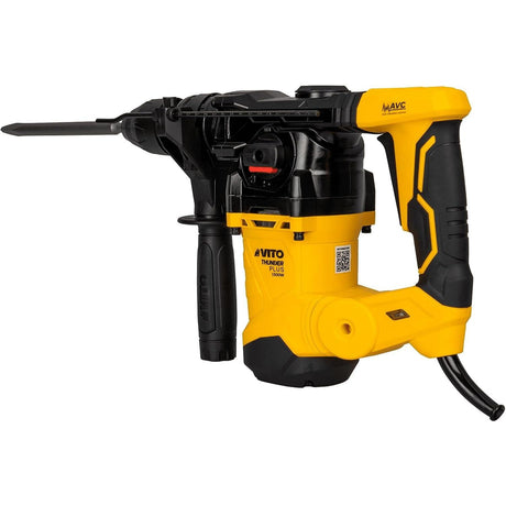 VITO ThunderPlus SDS-plus AVC Bohrhammer VIMPDP1500 1500W, 6J, Verstellung Meißelposition, variable Drehzahl, Bohr-Ø Mauerwerk 32mm, 3x SDS-plus Bohrer, Spitz- + Flachmeißel, Koffer, AntiVibration - Tools.de TP Profishop GmbH