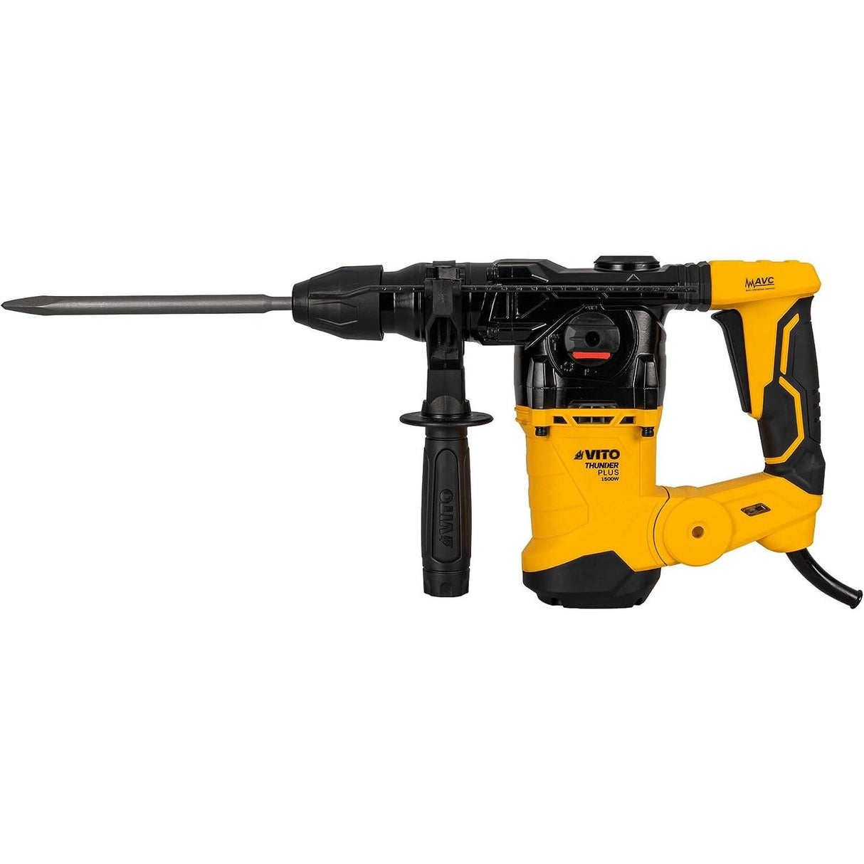VITO ThunderPlus SDS-plus AVC Bohrhammer VIMPDP1500 1500W, 6J, Verstellung Meißelposition, variable Drehzahl, Bohr-Ø Mauerwerk 32mm, 3x SDS-plus Bohrer, Spitz- + Flachmeißel, Koffer, AntiVibration - Tools.de TP Profishop GmbH
