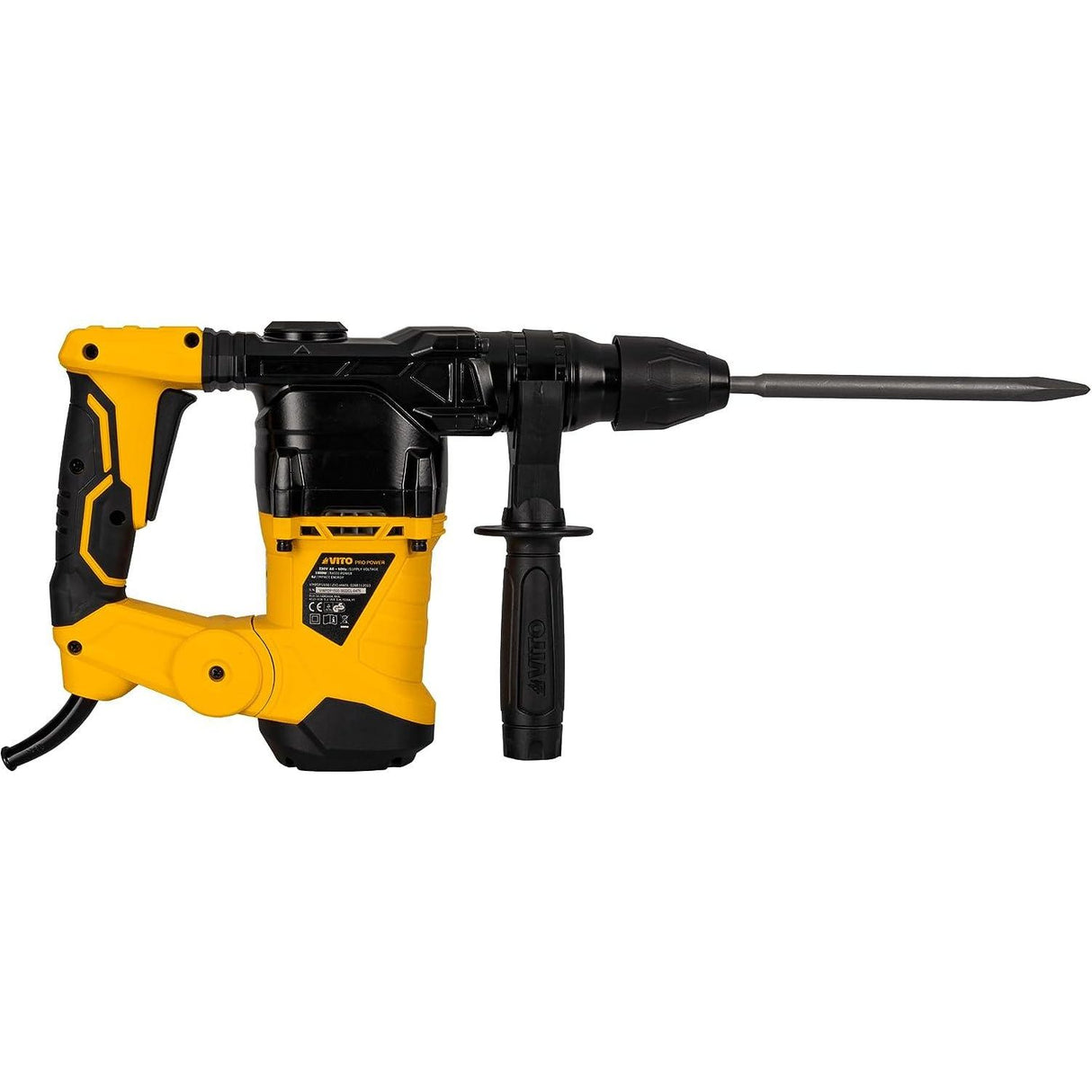 VITO ThunderPlus SDS-plus AVC Bohrhammer VIMPDP1500 1500W, 6J, Verstellung Meißelposition, variable Drehzahl, Bohr-Ø Mauerwerk 32mm, 3x SDS-plus Bohrer, Spitz- + Flachmeißel, Koffer, AntiVibration - Tools.de TP Profishop GmbH