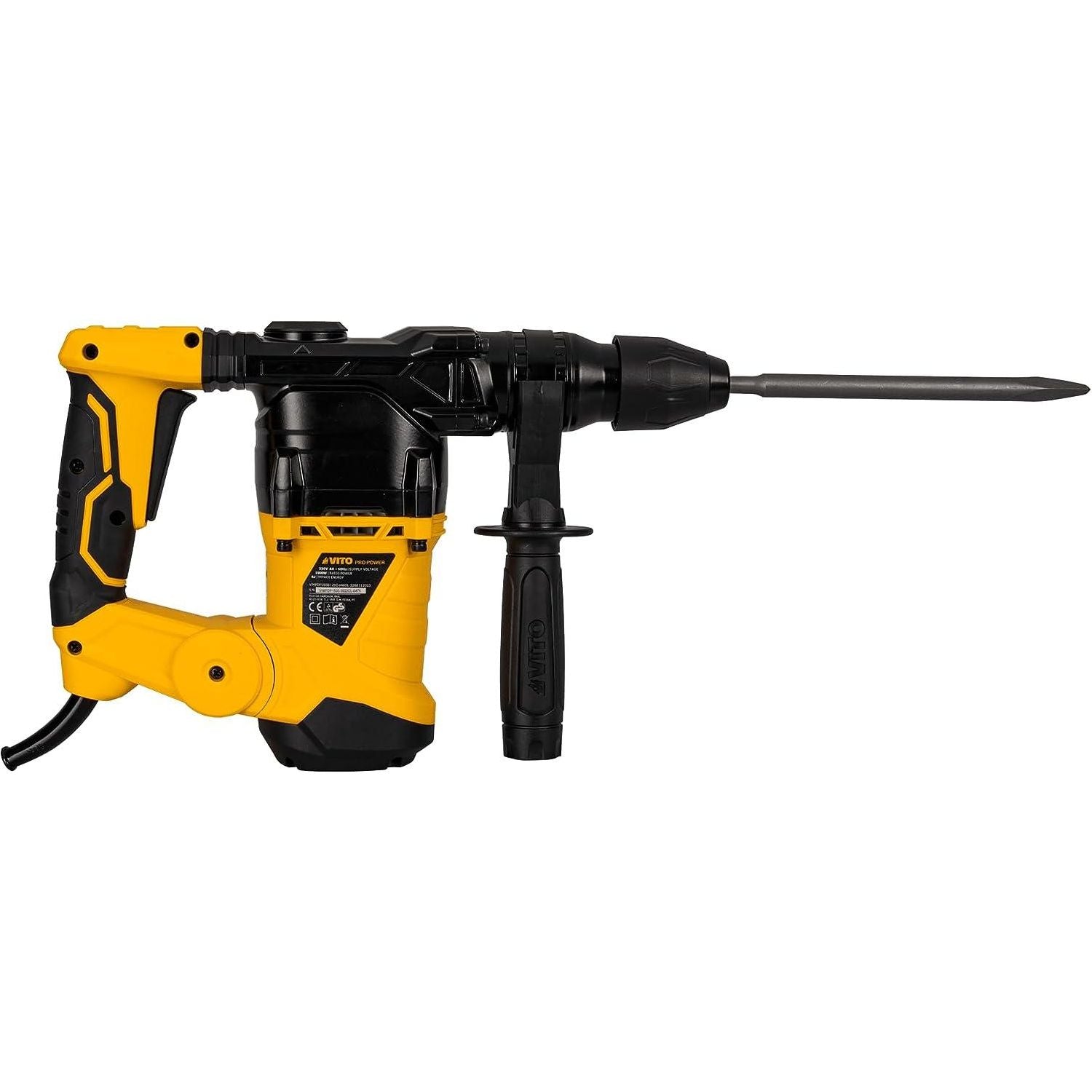 VITO ThunderPlus SDS-plus AVC Bohrhammer VIMPDP1500 1500W, 6J, Verstellung Meißelposition, variable Drehzahl, Bohr-Ø Mauerwerk 32mm, 3x SDS-plus Bohrer, Spitz- + Flachmeißel, Koffer, AntiVibration - Tools.de TP Profishop GmbH