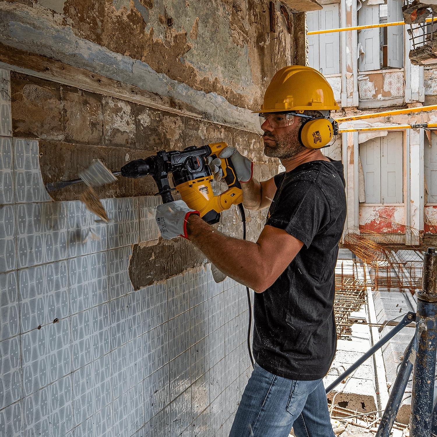 VITO ThunderPlus SDS-plus AVC Bohrhammer VIMPDP1500 1500W, 6J, Verstellung Meißelposition, variable Drehzahl, Bohr-Ø Mauerwerk 32mm, 3x SDS-plus Bohrer, Spitz- + Flachmeißel, Koffer, AntiVibration - Tools.de TP Profishop GmbH