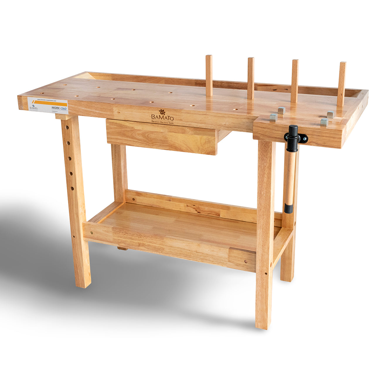 BAMATO WORK-1260 Massivholz-Werkbank