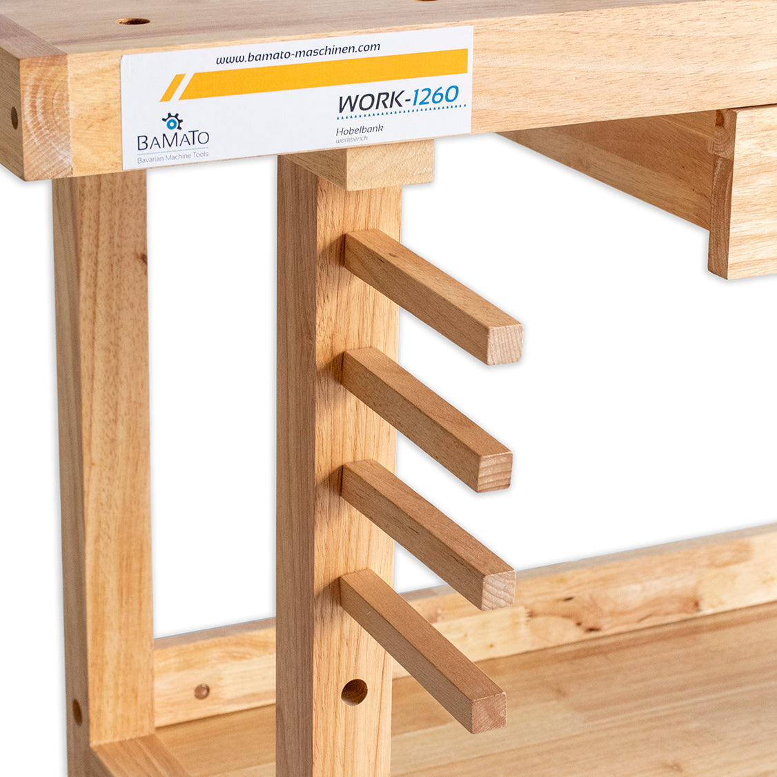 BAMATO WORK-1260 Massivholz-Werkbank