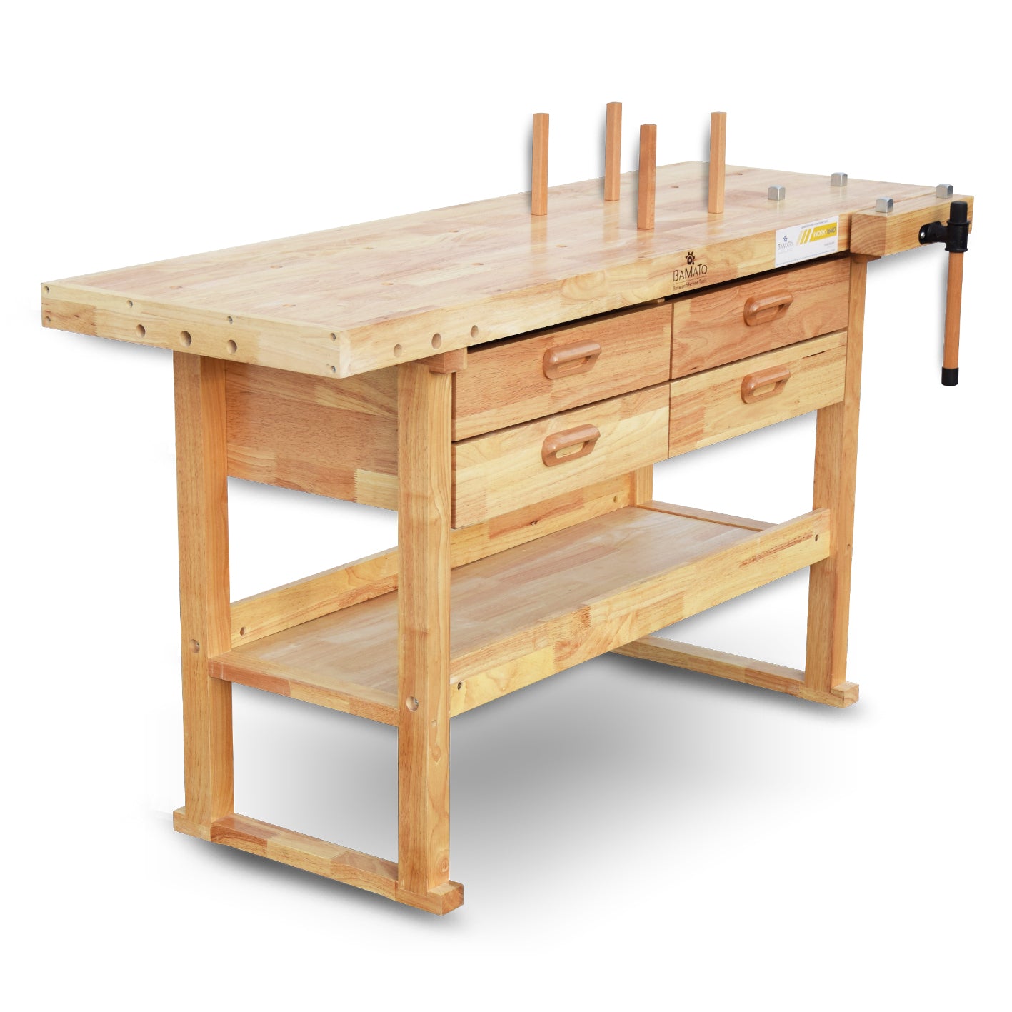 BAMATO WORK-1640 Massivholz-Werkbank