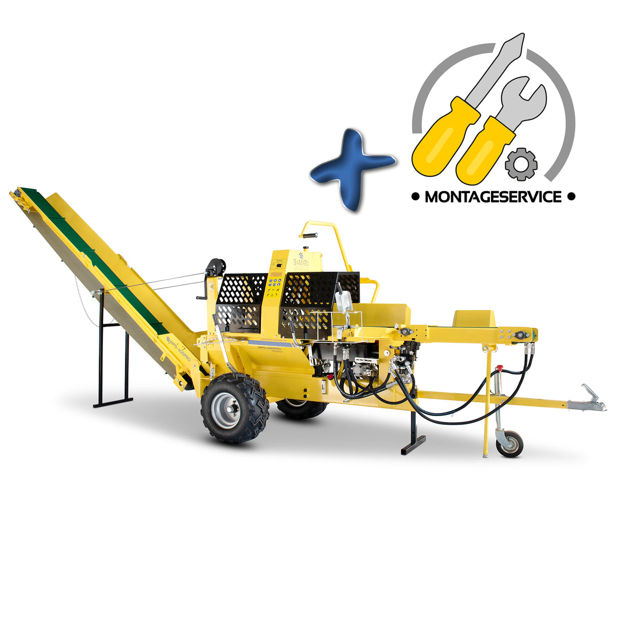 BAMATO 20 zum automatischen Brennholzprozessor WPO-400PRO mit Förderband & Kamp-Montageservice
