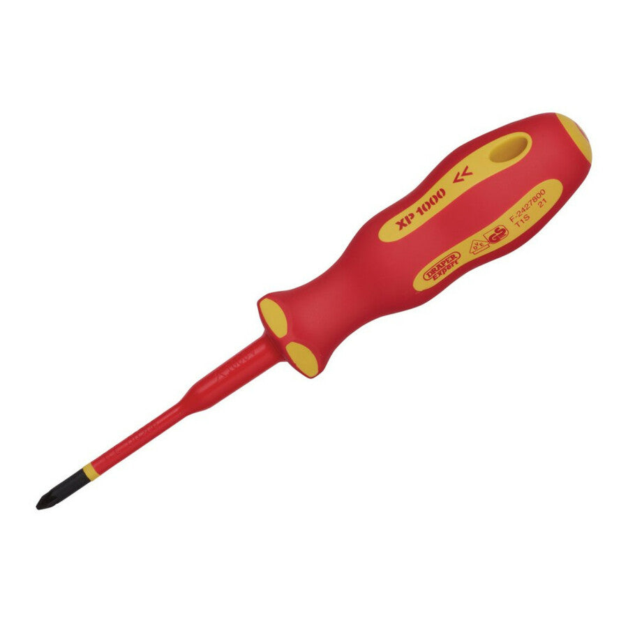 Draper Tools XP1000 Kreuzschlitz-Schraubendreher PZ1x80mm, VDE Slimline D02165
