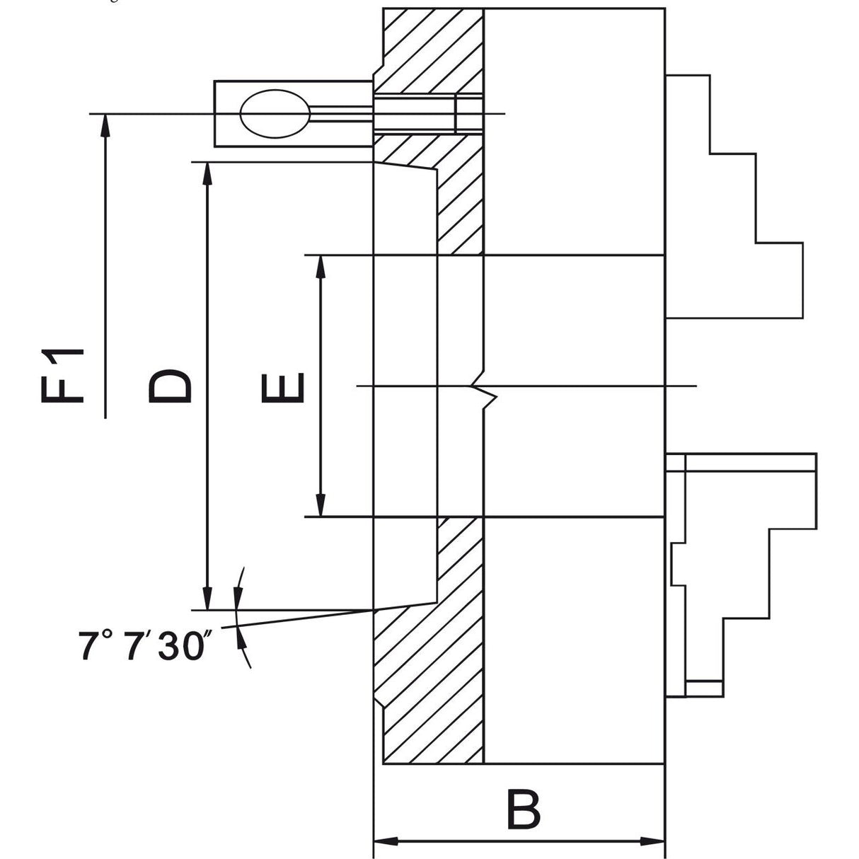BERNARDO 3-Backenfutter aus Stahl – Modell Präzisions-3-Backenfutter PO3-200/D5