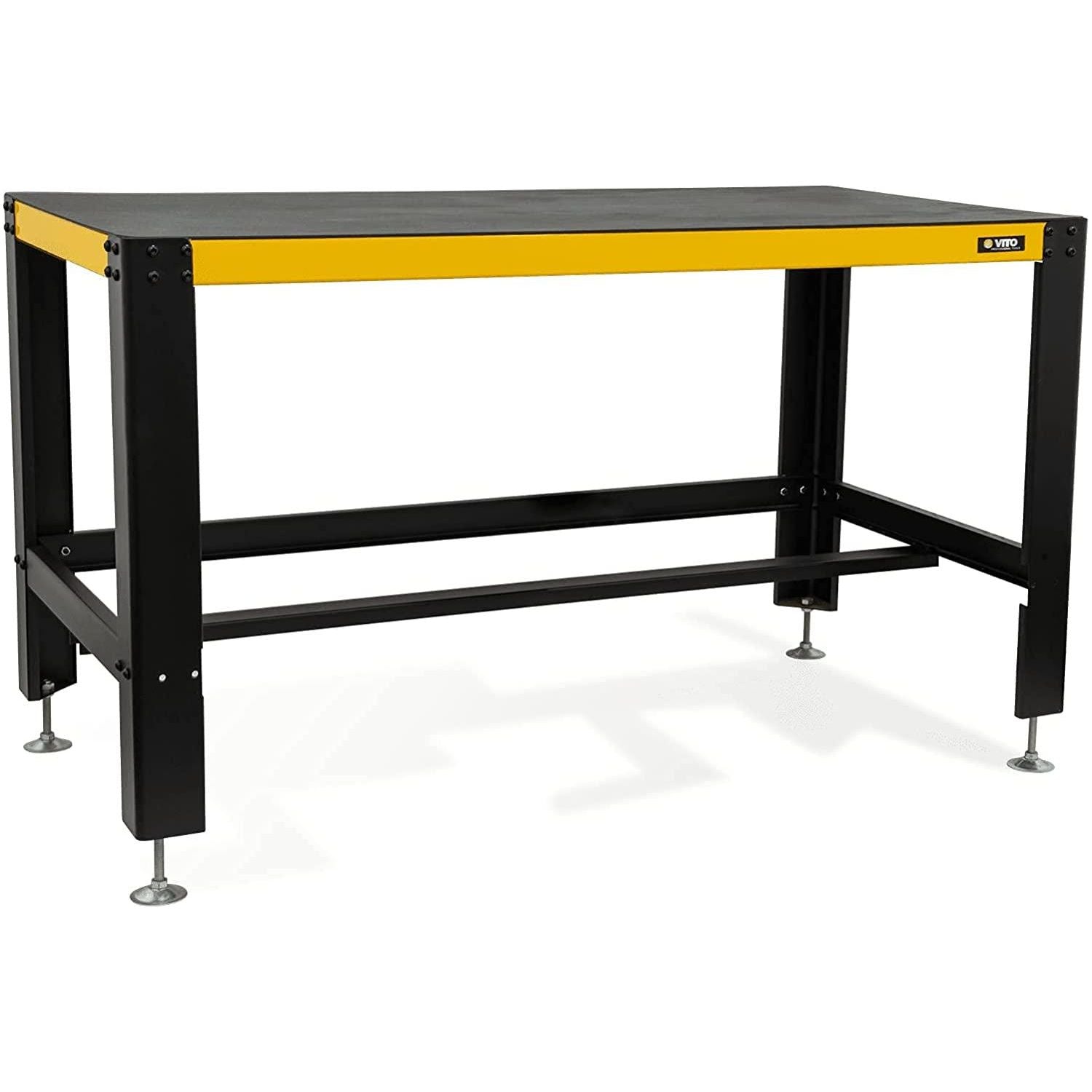 VITO Profi Stabile Werkbank mit Schubladen - bis 2000kg belastbar - Kratz- und schlagfesten Pulverbeschichtung 1500x900x780mm - Höhe einstellbar von ca. 88 bis 92 cm - Profi Werkstattausrüstung VITO - Tools.de TP Profishop GmbH