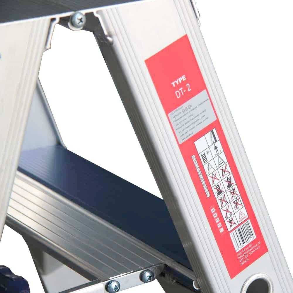 ASC Doppel Stehleiter - 3 Stufen - Robuste, beidseitig begehbare Profiqualität - NEN 2484 / EN 131 konform - ADT3 - Tools.de TP Profishop GmbH