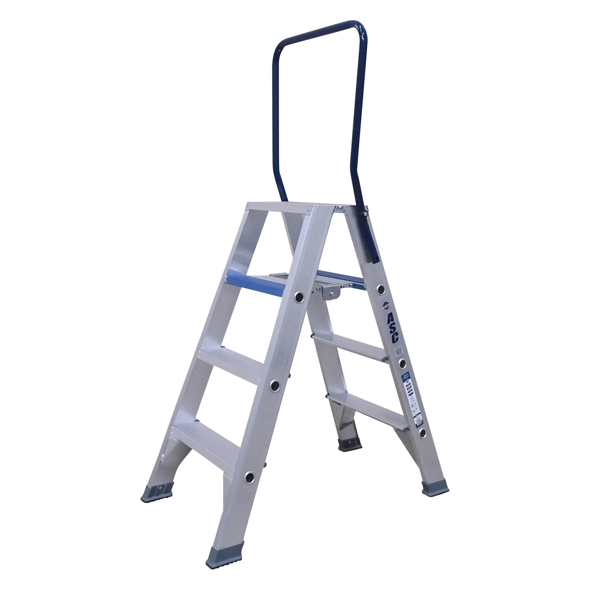 ASC Doppel Stehleiter - 4 Stufen - Robuste, beidseitig begehbare Profiqualität - NEN 2484 / EN 131 konform - ADT4 - Tools.de TP Profishop GmbH