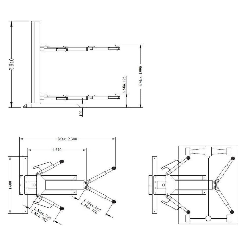 Cascos mobile 1-Säulen Hebebühne 2500 kg 1 Pfosten Hebebühne - 13167 - Tools.de TP Profishop GmbH