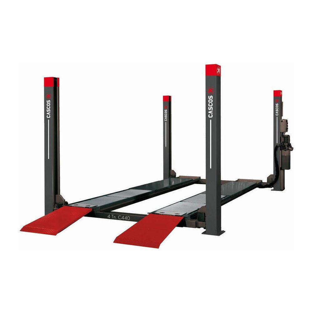 Cascos Vier Säulen Hebebühne 4000 kg 4,8 m Achsvermessungsbühne 3m Antriebsbreite - 13380 - Tools.de TP Profishop GmbH