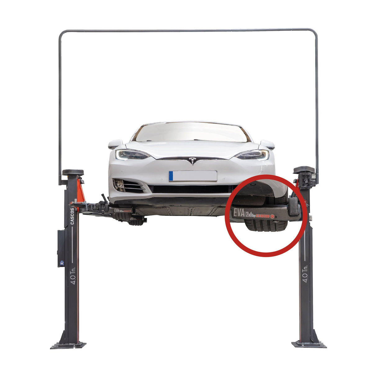 CASCOS Zwei Säulen Spindel Hebebühne für Elektro-Fahrzeuge 4000kg bodenlos 2 in 1 EVA Cascos 13194S4EVA - Tools.de TP Profishop GmbH