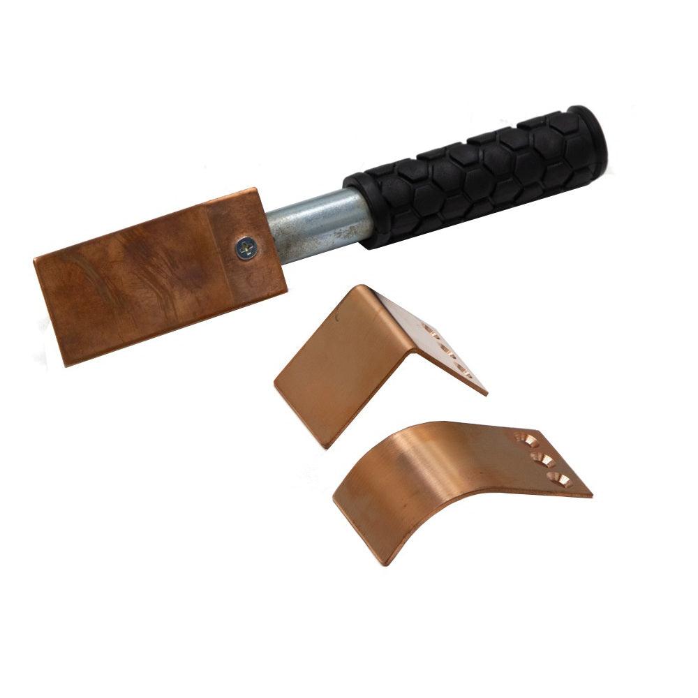 Cowley Kupfer-Schweißlöffel, Schweißhelfer, 4-teiliges Set, flach / gebogen / abgewinkelte Kupfer-Paddelrückseite - WH3 - Tools.de TP Profishop GmbH