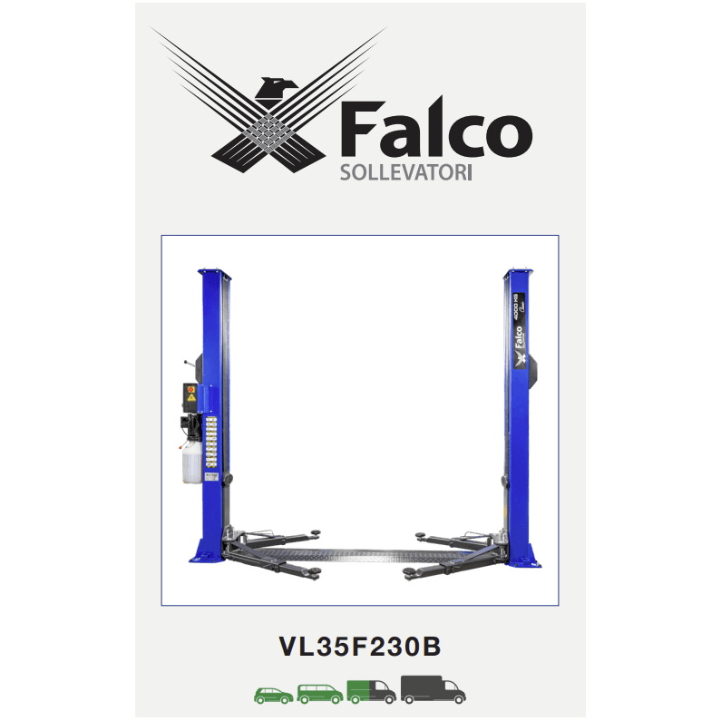 Falco Sollevatori 2-Säulen Hebebühne 4000kg 230V Classic / Zweisäulenhebebühne VL35F230B - Tools.de TP Profishop GmbH
