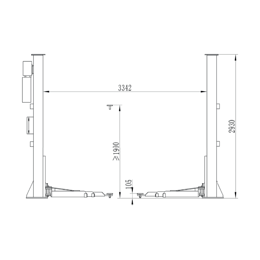 Falco Sollevatori 5T 2-Säulen Hebebühne 5000kg 400V vollautomatisches Modell Titan VL50F400 - Tools.de TP Profishop GmbH