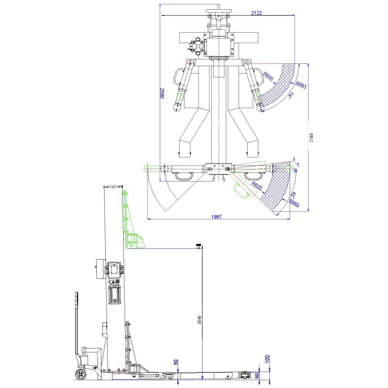 Falco Sollevatori mobile 1-Säulen Hebebühne 2500kg 2,5t 230V min. Hubhöhe von 90mm VL25F1 - Tools.de TP Profishop GmbH