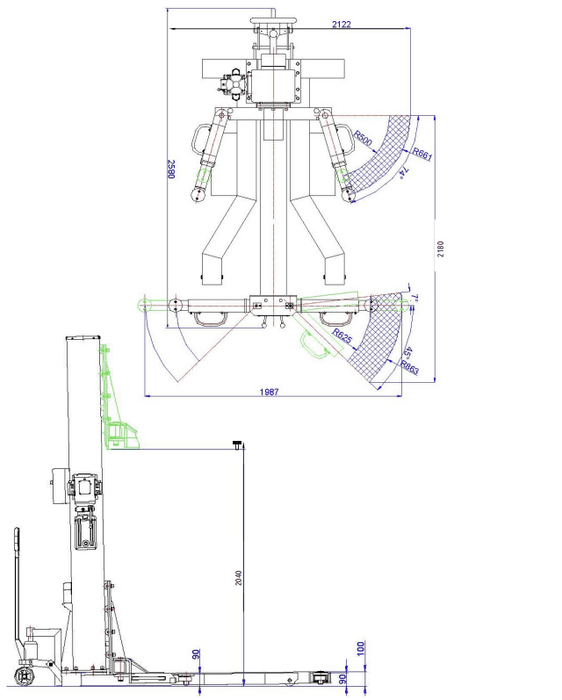 Falco Sollevatori mobile 1-Säulen Hebebühne 2500kg 2,5t 230V min. Hubhöhe von 90mm VL25F1 - Tools.de TP Profishop GmbH