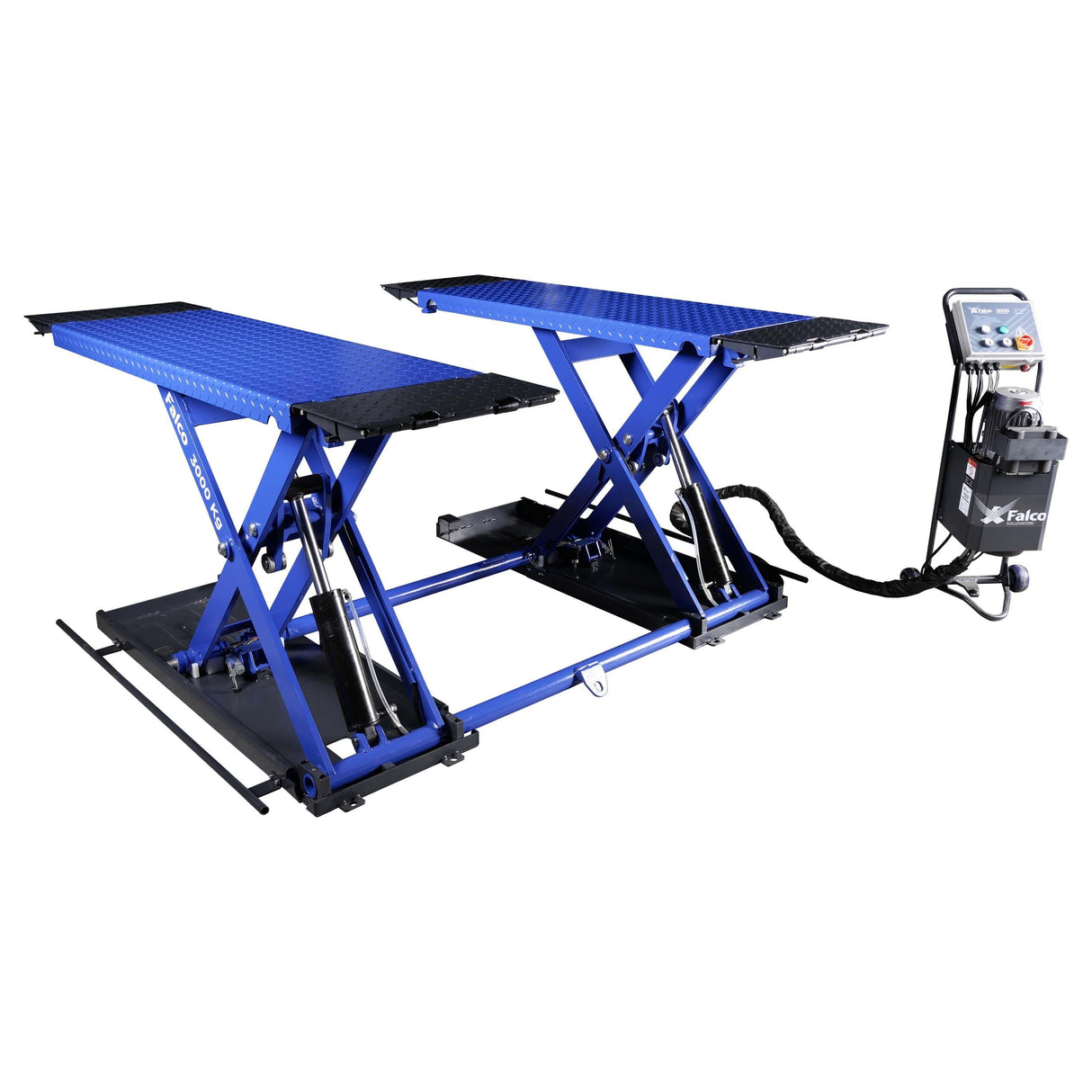 Falco Sollevatori mobile Hebebühne 3000kg 230V, 2 getrennte Ölkreisläufe, Midrise Scherenhebebühne VL75F230B - Tools.de TP Profishop GmbH