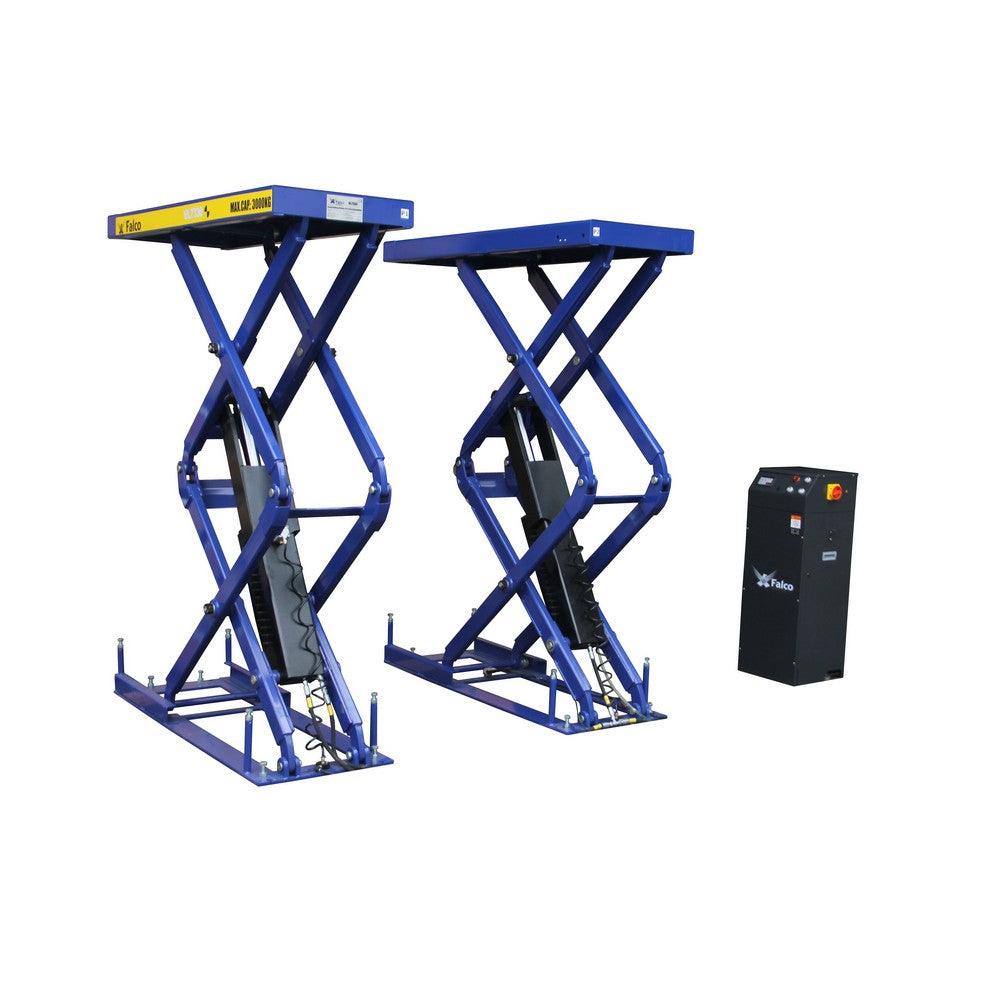 Falco Sollevatori Unterflur Einbau Doppel Scherenhebebühne 3000kg 400V Maximale Hubhöhe von 2030 mm VL7330 - Tools.de TP Profishop GmbH
