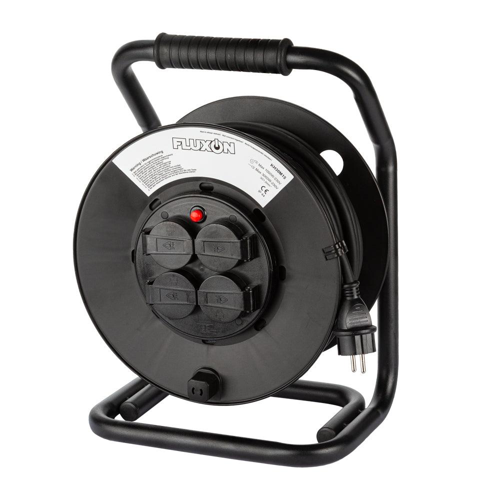 Fluxon 230v Profi Kabeltrommel 30m 3G 1,5mm² - Verlängerungskabel Kabeltrommel - KH30M15 - Tools.de TP Profishop GmbH