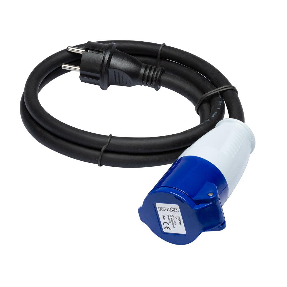 Fluxon Adapterstecker 230V - 16A mit 1m Kabel Adapterkabel - V22P16C - Tools.de TP Profishop GmbH