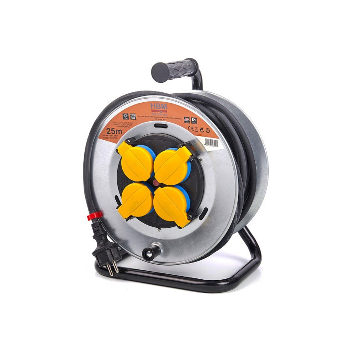 HBM 25 Meter spritzwassergeschützte IP44 Kabeltrommel, Kabeltrommel 3 x 1,5 mm - Tools.de TP Profishop GmbH