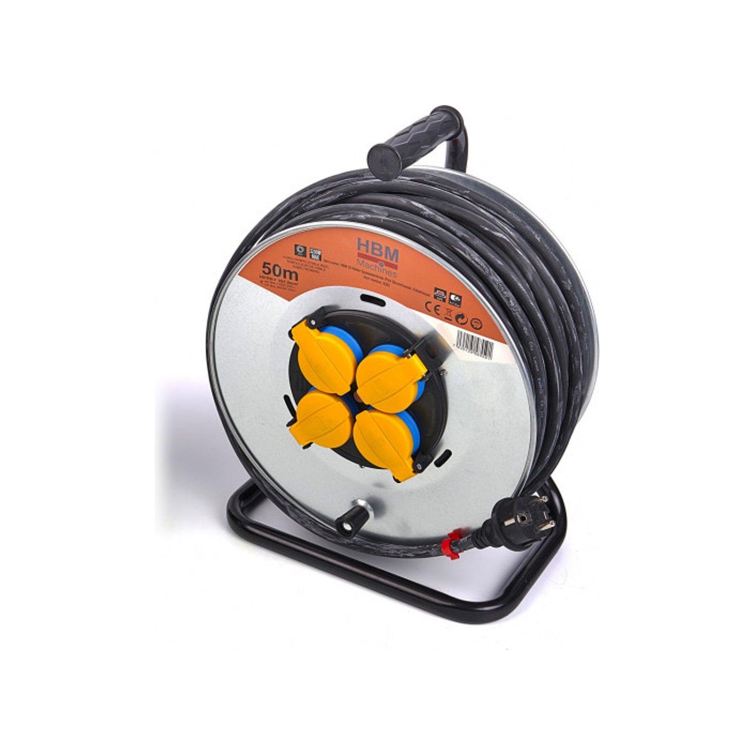 HBM 50 Meter spritzwassergeschützte IP44 Kabeltrommel, Kabeltrommel 3 x 1,5 mm - Tools.de TP Profishop GmbH