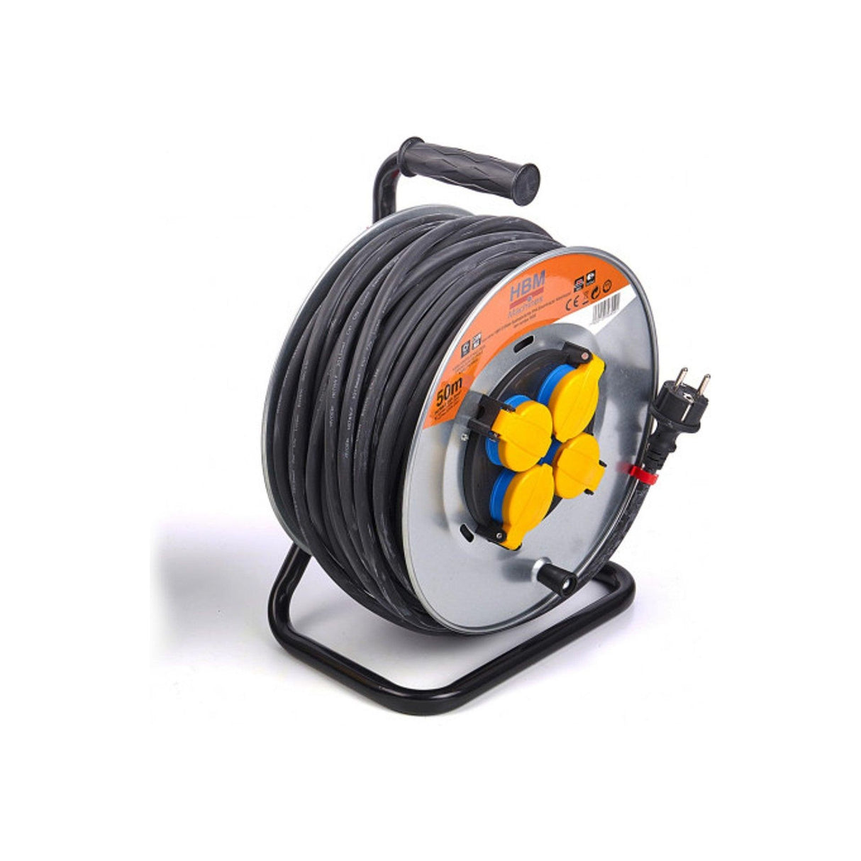HBM 50 Meter spritzwassergeschützte IP44 Kabeltrommel, Kabeltrommel 3 x 1,5 mm - Tools.de TP Profishop GmbH