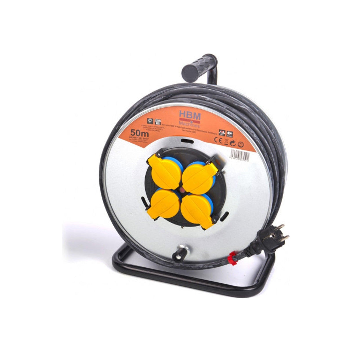 HBM 50 Meter spritzwassergeschützte IP44 Kabeltrommel, Kabeltrommel 3 x 1,5 mm - Tools.de TP Profishop GmbH