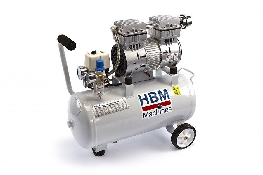 HBM Flüsterkompressor 30 Liter professioneller geräuscharmer Kompressor,  Silent Kompressor - 6289 mit Best-Preis-Garantie —  TP Profishop  GmbH