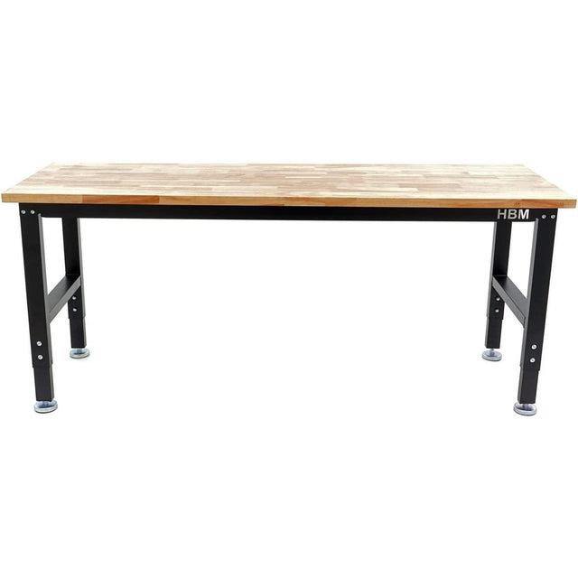 Höhenverstellbare Werkbank mit Massivholz-Arbeitsplatte 182x 60 cm Höhenverstellung von 53,5 bis 98,5 cm - Tools.de TP Profishop GmbH