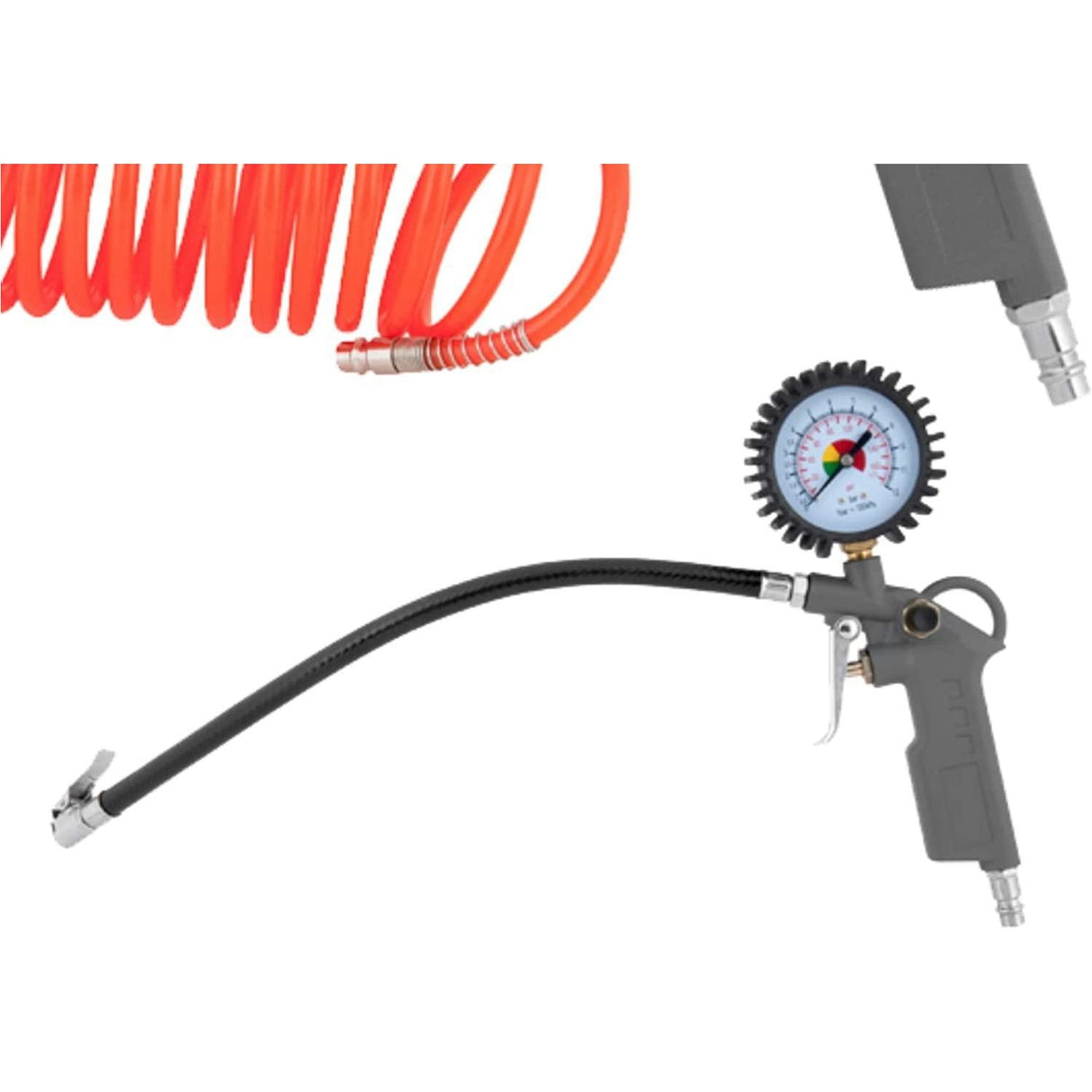 iTools 3-teiliges Druckluftpistolen-Set mit Druckanzeige und Reifenfüller - inklusive Schlauch für Kompressor - ITKITCO3 - Tools.de TP Profishop GmbH