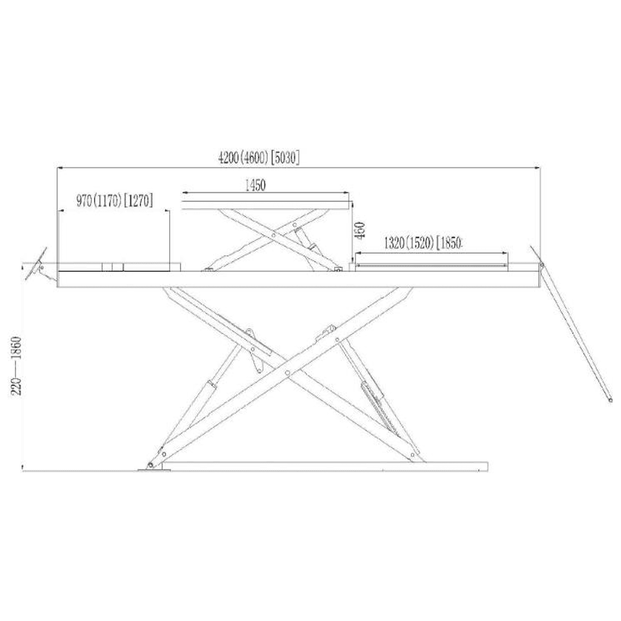 KROFtools 3.5t Profi Scherenhebebühne mit integriertem Achsfreiheber, LED Beleuchtung / Radfreiheber / 3500kg 400V Hebebühne / hydraulische Scherenhebebühne Modell 9832 - Tools.de TP Profishop GmbH