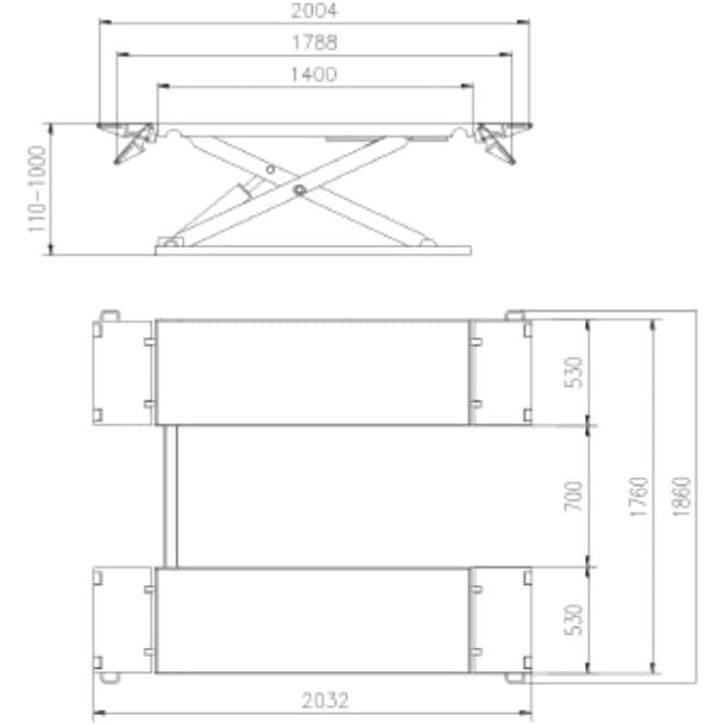 KROFtools extra flach 3T KFZ Mobile Scherenhebebühne 110mm flach PKW Scheren-Hebebühne 3 Tonnen 230V - Profi Werkstattausrüstung - Mobile Hebebühne KFZ für Garage - Tools.de TP Profishop GmbH