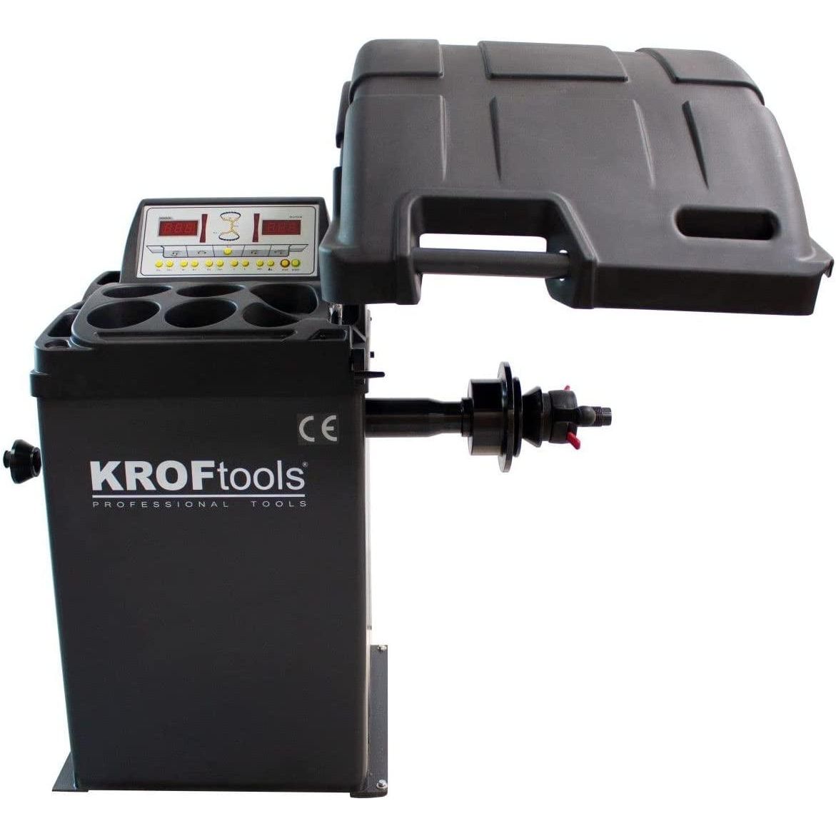 KROFtools Reifenmontiergerät Set, Reifenwechsel-KIT, halbautomatische Reifenmontiermaschine Set mit festem Arm, 220V, Abdrückkraft: 2700kg + halbautomatische Radauswuchtmaschine 10"-24" - Tools.de TP Profishop GmbH