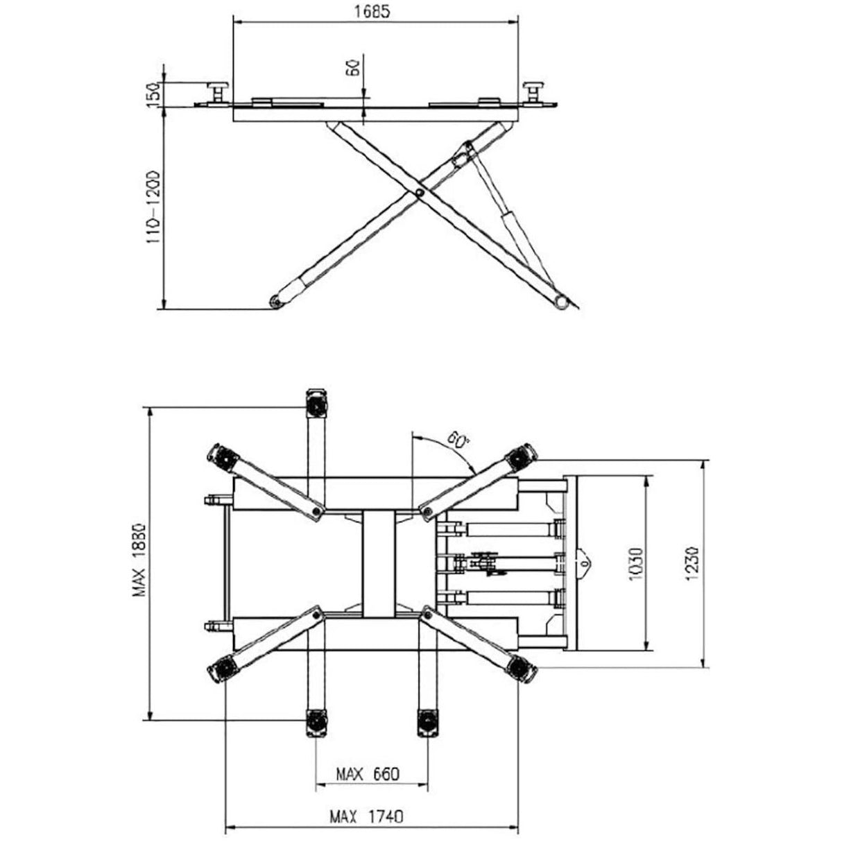 KROFtools robuste 3T Auto mobile Scherenhebebühne 11cm flach KFZ Mobile Hebebühne 3 Tonnen 230V - Tools.de TP Profishop GmbH