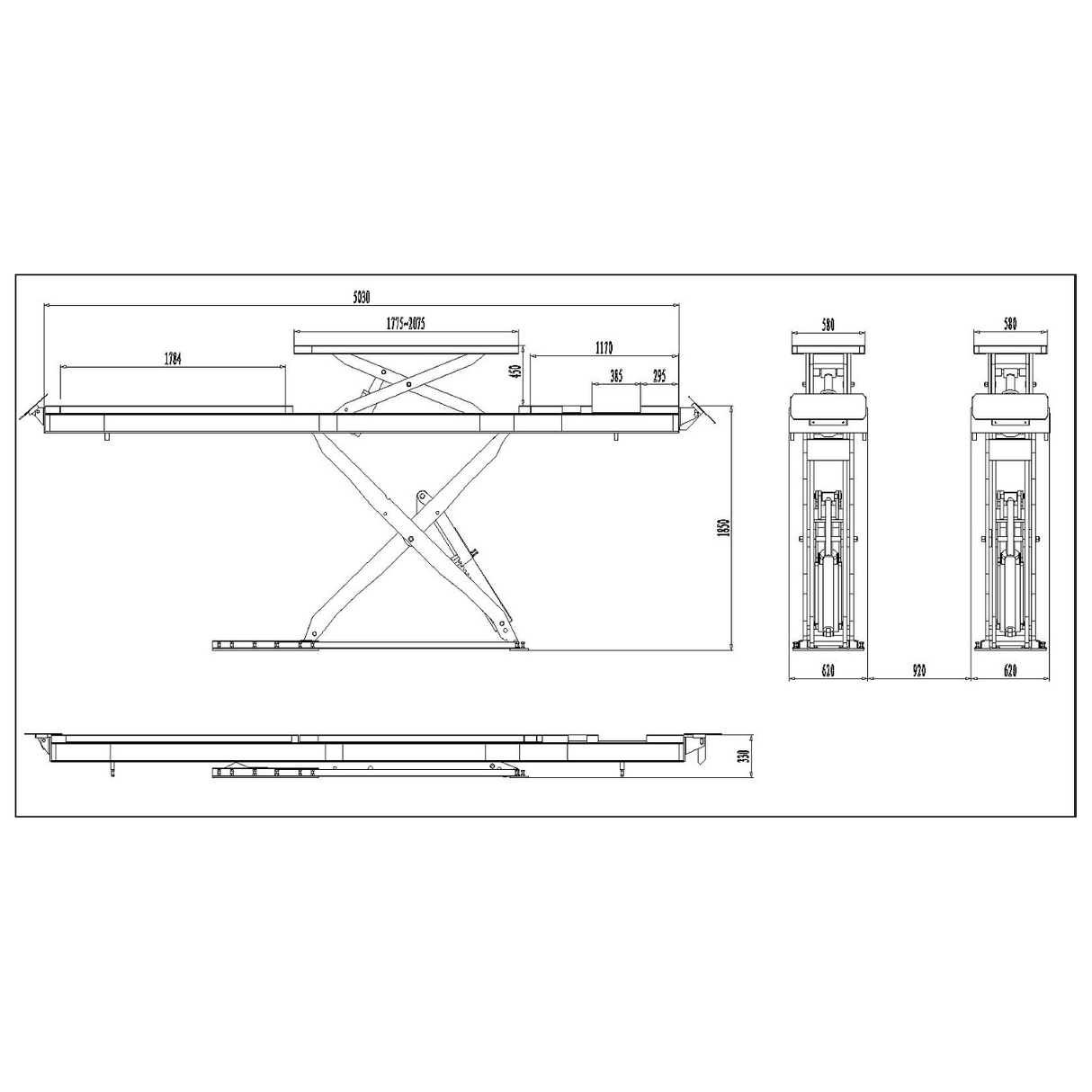 KROFtools Unterflur 5.5t Profi Scherenhebebühne mit integriertem Achsfreiheber, LED Beleuchtung / Radfreiheber / 5500kg 400V Hebebühne / hydraulische Scherenhebebühne Modell 9822 - Tools.de TP Profishop GmbH