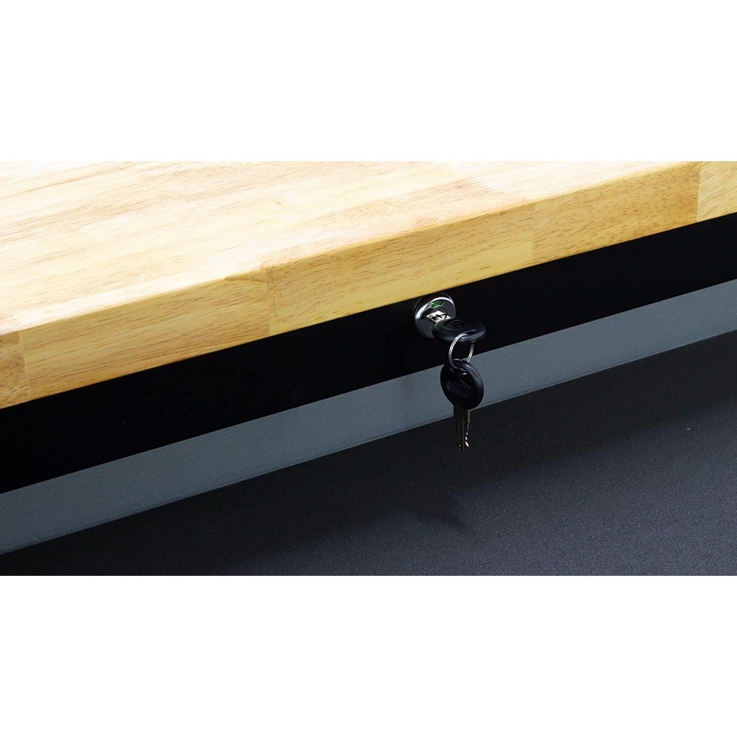 KrofTools Werkbank mit Schubladen 183 cm Werkzeugwagen, fahrbare Werkbank mit 35mm Massivholzplatte, Werkbank mit Rollen und Schubladen, schwarz, Werkbank Werkstatt Black Series - Tools.de TP Profishop GmbH