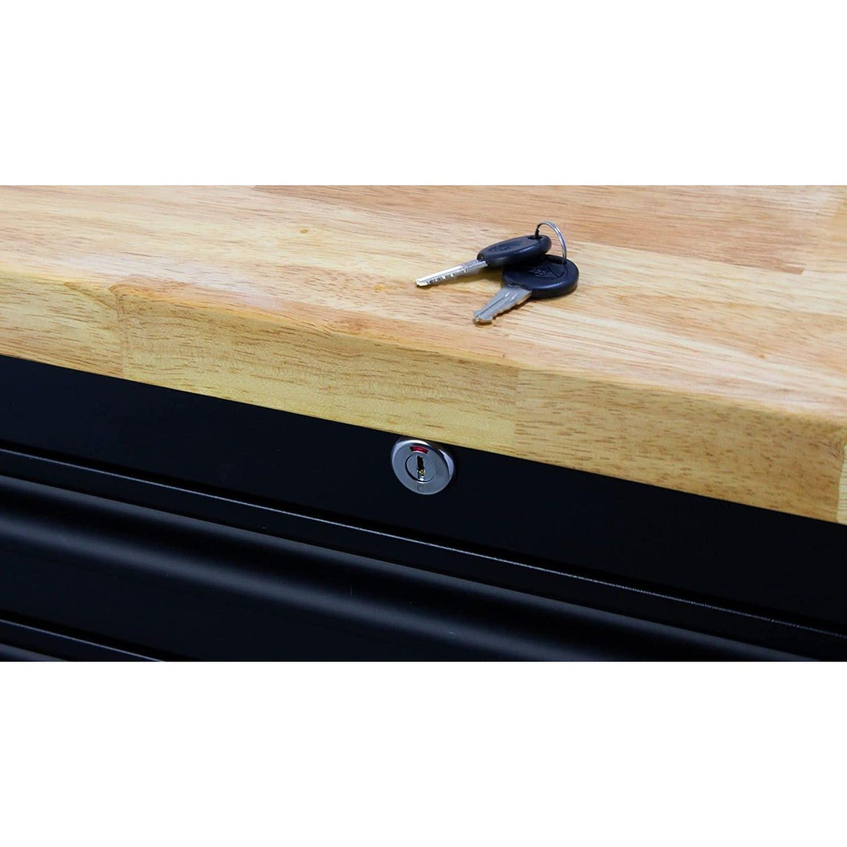 KrofTools Werkbank mit Schubladen 183 cm Werkzeugwagen, fahrbare Werkbank mit 35mm Massivholzplatte, Werkbank mit Rollen und Schubladen, schwarz, Werkbank Werkstatt Black Series - Tools.de TP Profishop GmbH