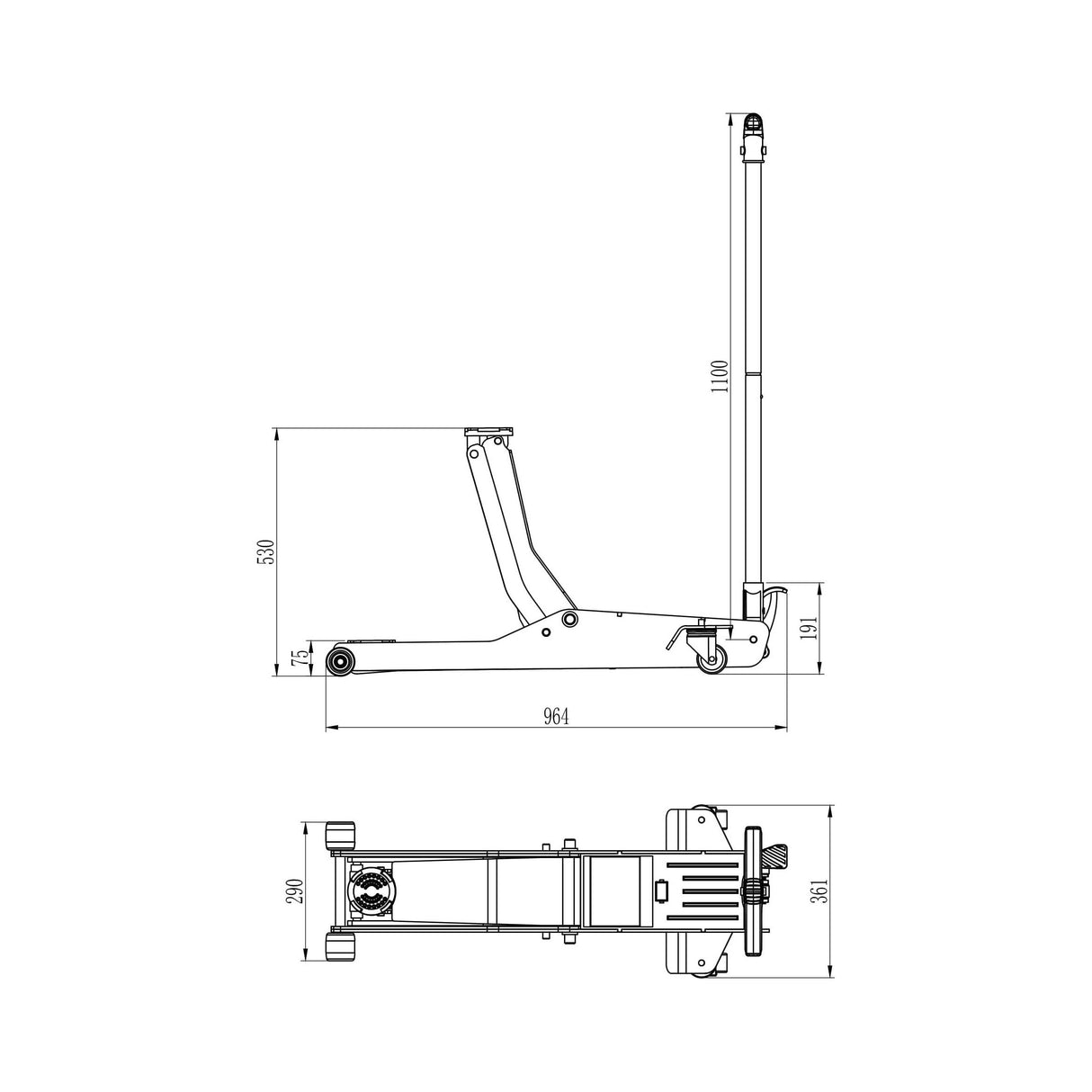 MAMMUTH 2t Wagenheber Rangierwagenheber 2000kg Niedrigmodell 75mm JG20SLS - Tools.de TP Profishop GmbH