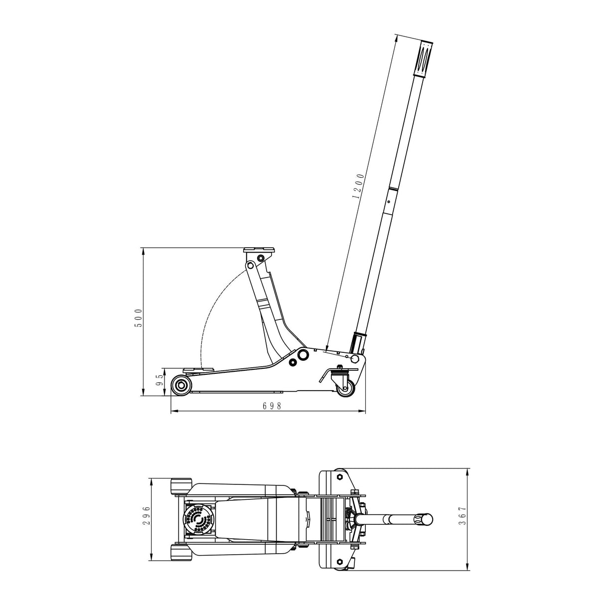 MAMMUTH 3t Wagenheber Rangierwagenheber 3000kg Niedrigmodell 95mm JG30SL - Tools.de TP Profishop GmbH