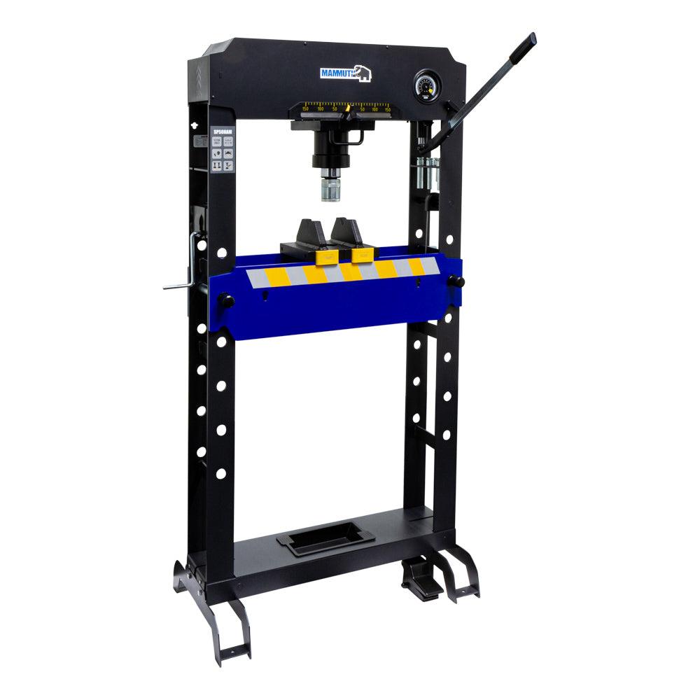 MAMMUTH 50t Werkstattpresse manuell + pneumatisch inkl. Druckstücke - 50 Tonnen Pneumatisch Handpumpe SP50HAM - Tools.de TP Profishop GmbH