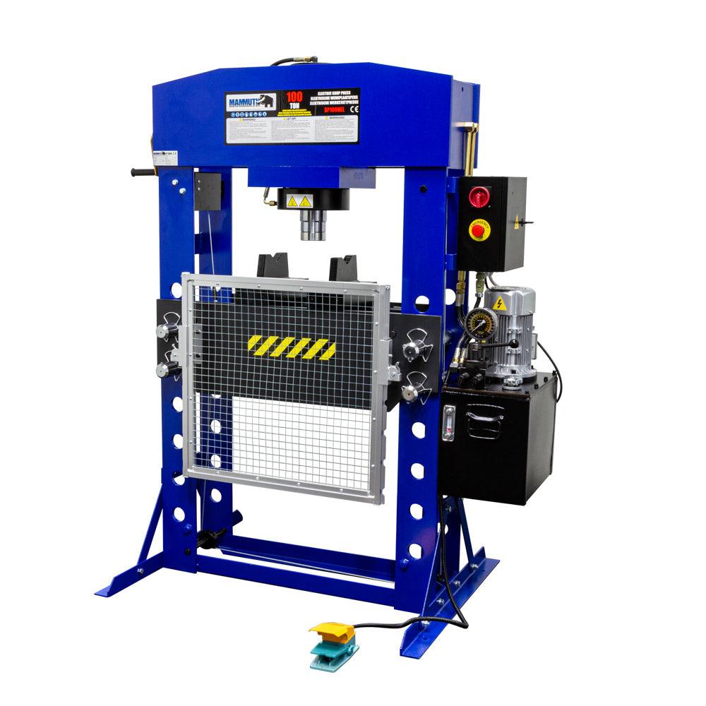 MAMMUTH Elektrische Werkstattpresse mit Handwinde 100 Tonnen Hydraulikpresse SP100HEL - Tools.de TP Profishop GmbH