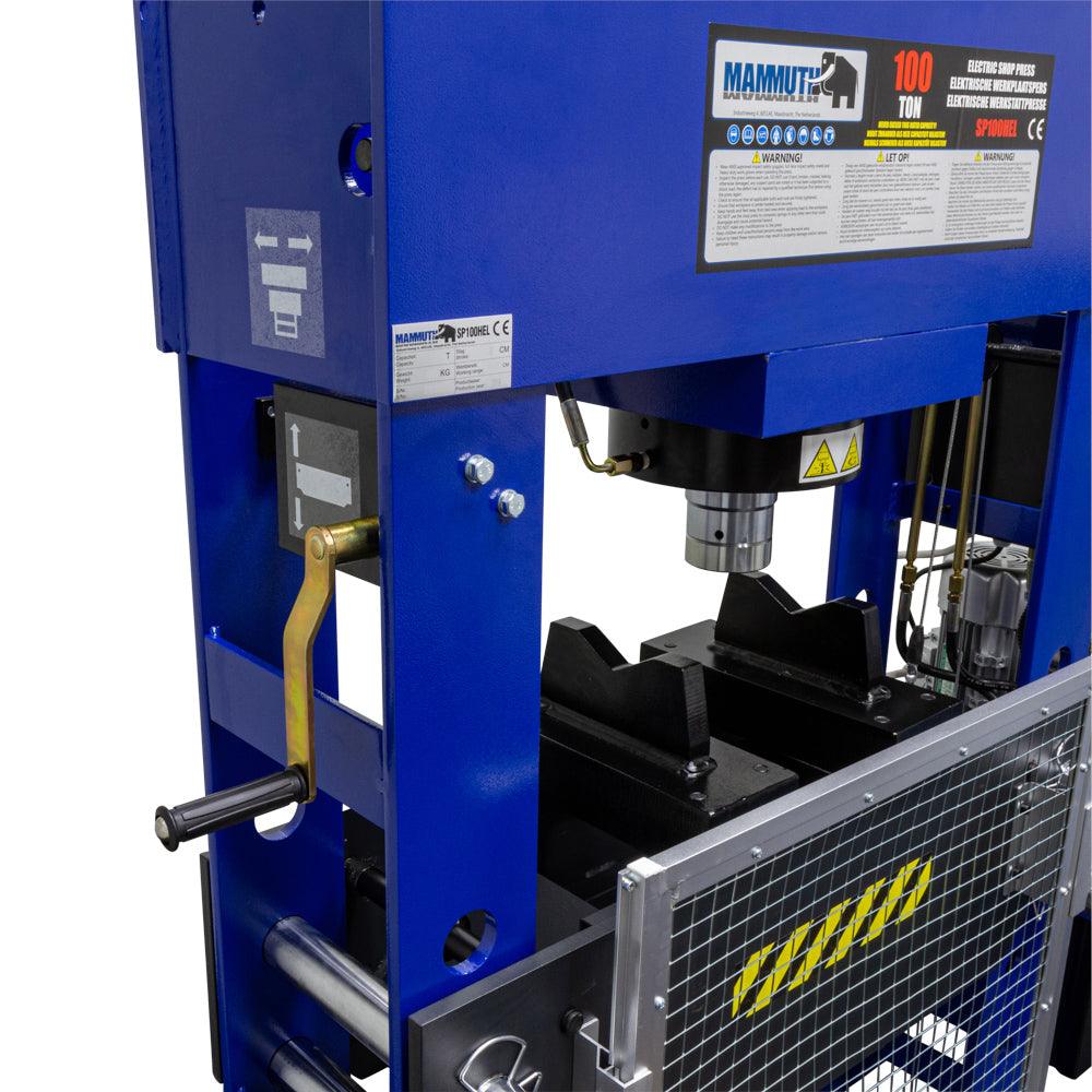 MAMMUTH Elektrische Werkstattpresse mit Handwinde 100 Tonnen Hydraulikpresse SP100HEL - Tools.de TP Profishop GmbH