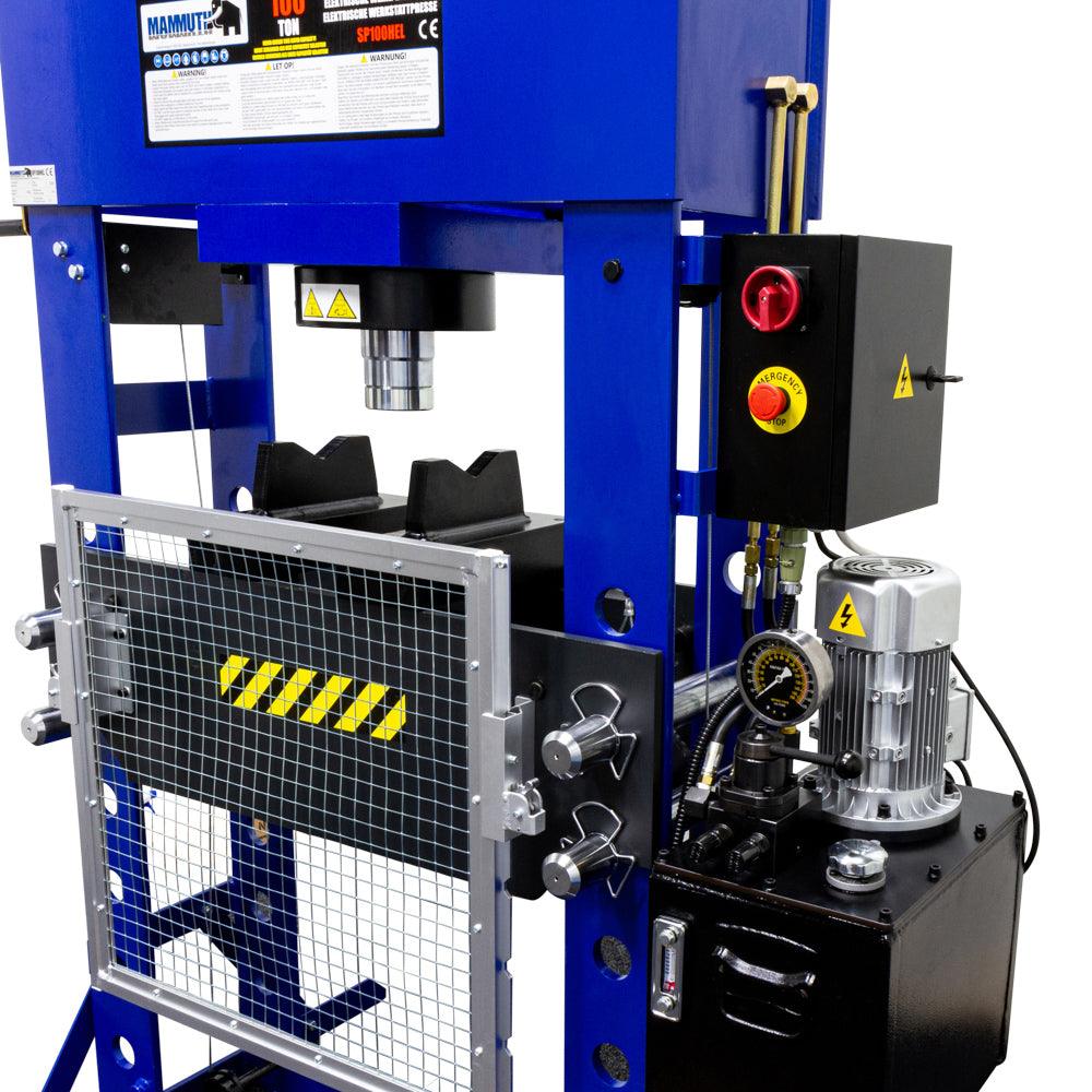MAMMUTH Elektrische Werkstattpresse mit Handwinde 100 Tonnen Hydraulikpresse SP100HEL - Tools.de TP Profishop GmbH