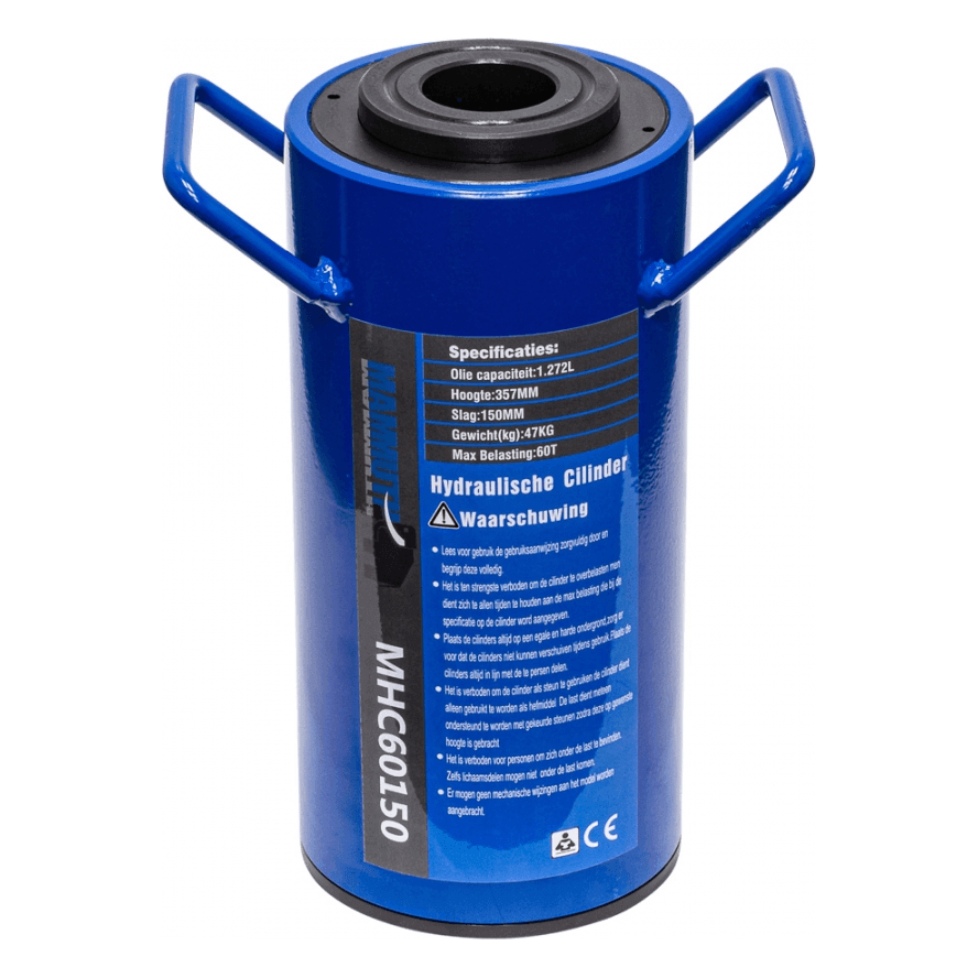 MAMMUTH Hydraulik-Hohlkolbenzylinder, Hohlzylinder 60 Tonnen Hydraulisch Schlag Hub 150mm MHC60150 - Tools.de TP Profishop GmbH